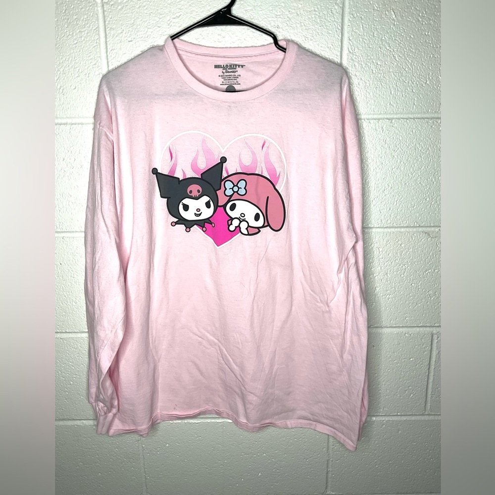 < Sanrio Pink Long Sleeve Tee with Adorable Graphic > - Picture 1 of 4